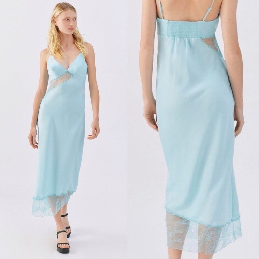 Urban‎ Outfitters Rose Satin Slip Dress Size Large